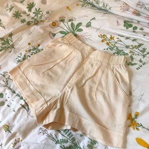 Zara cream flowy shorts